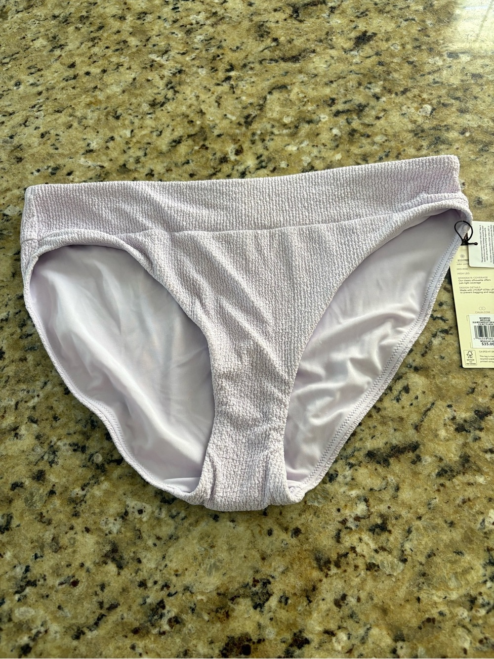 CALIA by Carrie Underwood Light Lavender Textured Bikini Bottom